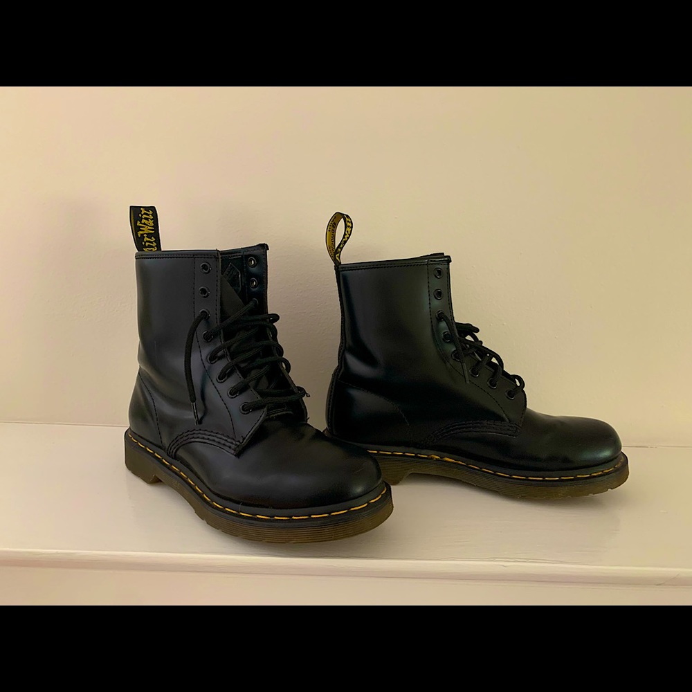 Dr. Martens Classic 1460 Combat Boots, Women’s size 9, Black leather
